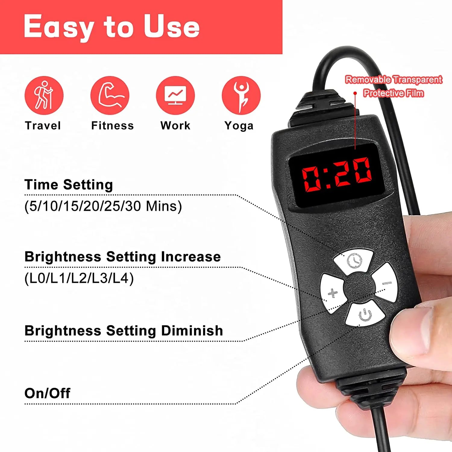 infrared led therapy belt  controls